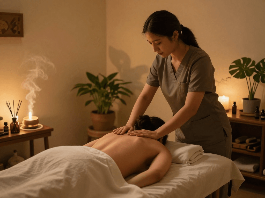 인천출장안마 therapy session showcasing a tranquil environment with soothing massage techniques.