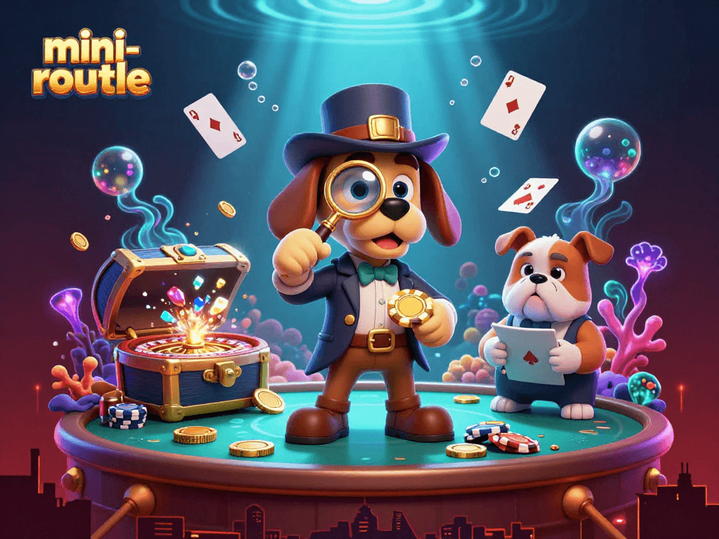Engage in mini-roulette gameplay as a detective duo discovers new strategies with poker chips and clues.