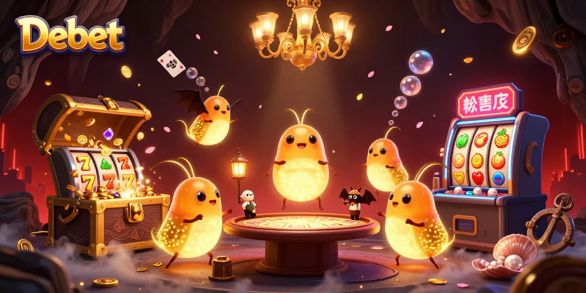 Experience the vibrant world of Debet as glowworms light up a thrilling casino scene.