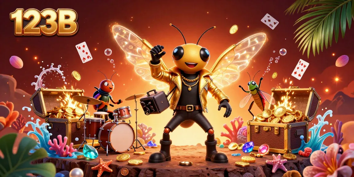 Experience thrilling games at 123B with colorful animated characters in a vibrant casino scene.