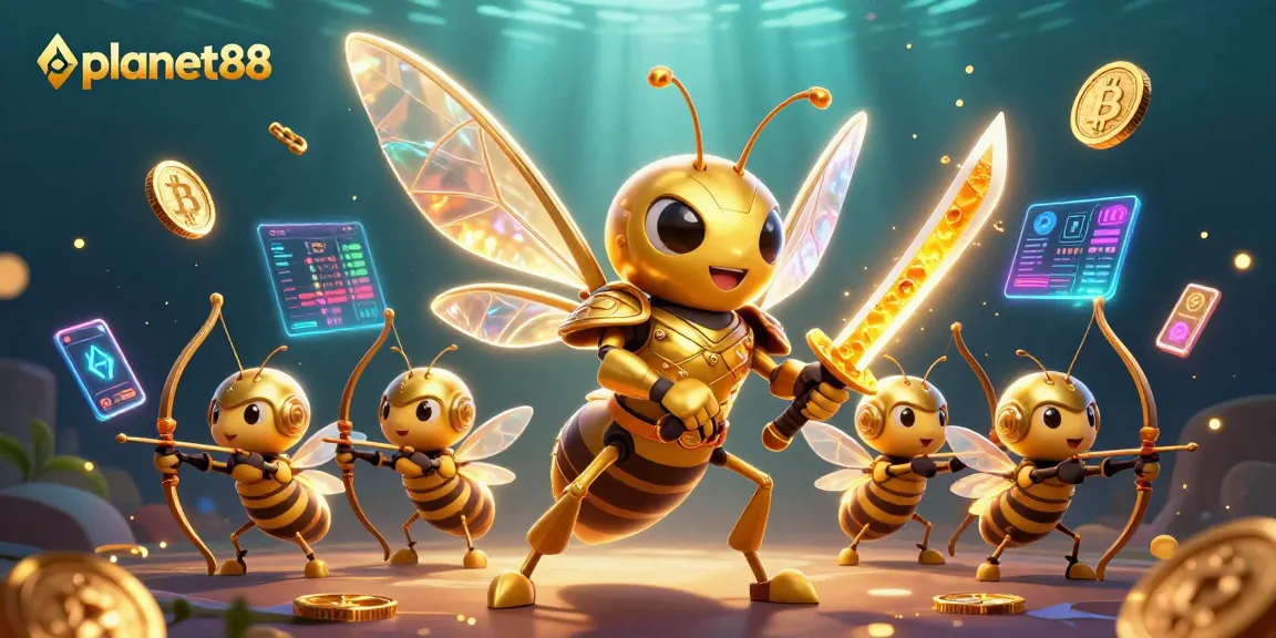 Experience gambling excitement with planet88, featuring vibrant casino elements and a fantasy character design.