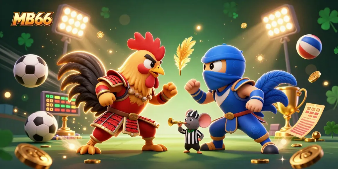 Engage with MB66 as fighting roosters face off in a dynamic showdown, showcasing the thrill of gambling.