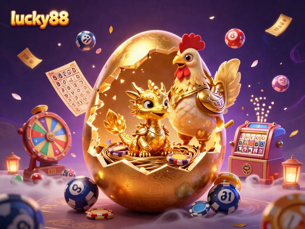 Experience winning moments at lucky88 with a golden dragon and dynamic casino elements in a rich 3D scene.