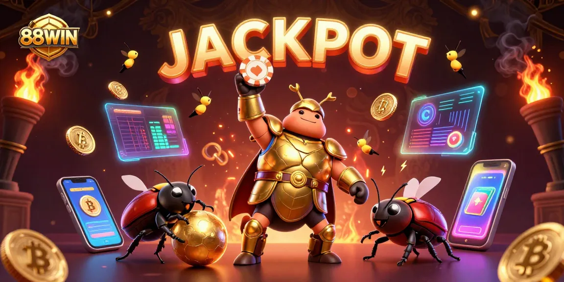Experience thrilling wins at 88WIN with excited characters celebrating a jackpot!