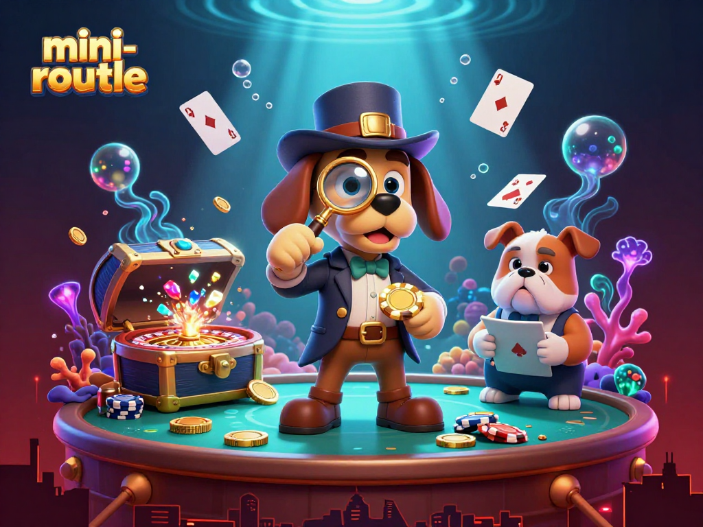 Engage in mini-roulette gameplay as a detective duo discovers new strategies with poker chips and clues.