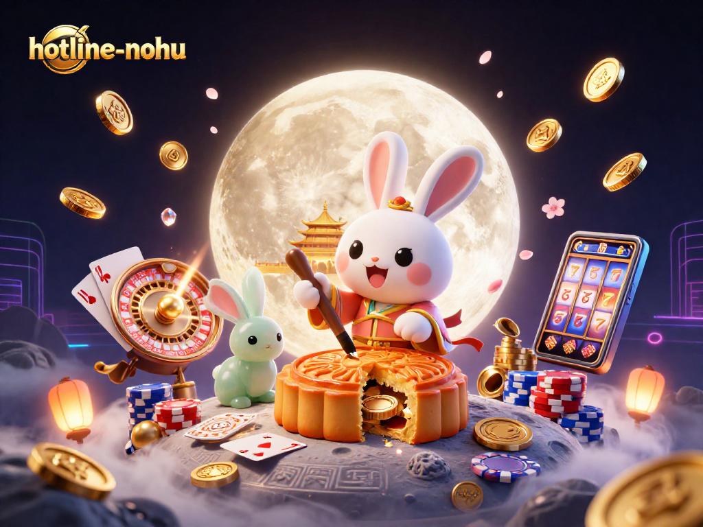 Experience exciting gameplay with hotline-nohu, featuring a moon rabbit amidst vibrant casino elements.