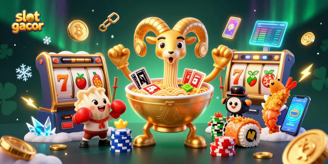 Permainan slot gacor dengan karakter lucu memasukkan simbol jackpot dan koin crypto.