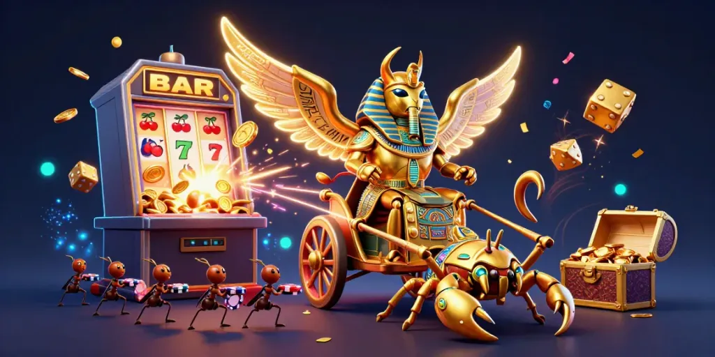 Choinohu attracts players with a vibrant 3D illustration filled with golden themes and gaming excitement, showcasing unique slot features.