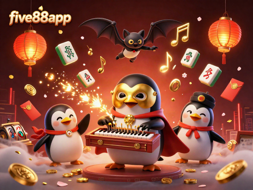 Spin the reels and win big with five88app, featuring an exhilarating 3D casino scene.