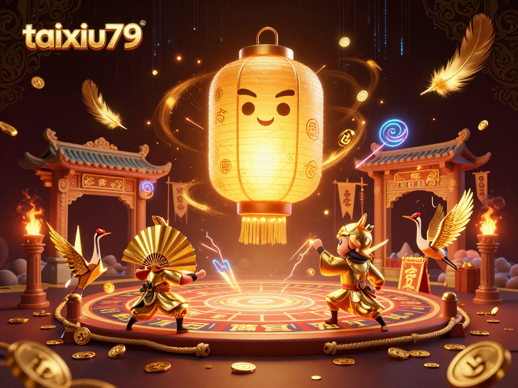 Experience thrilling gameplay at taixiu79 with vibrant golden lanterns and dynamic game elements!