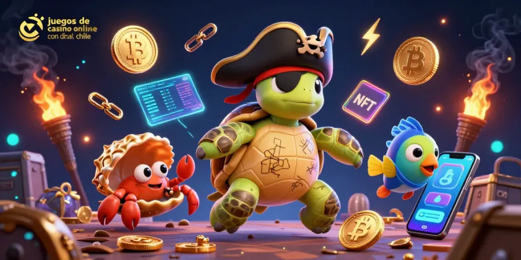Juega en juegos de casino online con dinero real Chile, descubriendo tesoros junto a personajes animados.