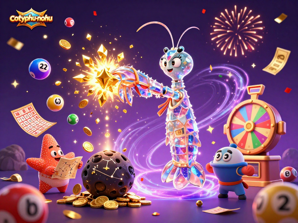 Experience the excitement of cotyphu-nohu with this dynamic scene of a mantis shrimp and starfish amidst a gambling celebration.