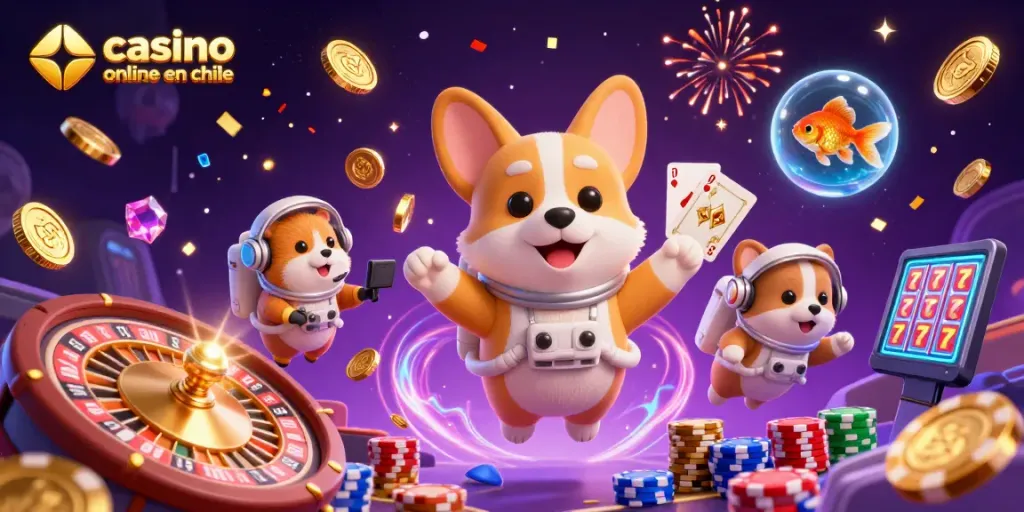 Disfruta de la emoción de un casino online en Chile con personajes animados y elementos de juego dinámicos.