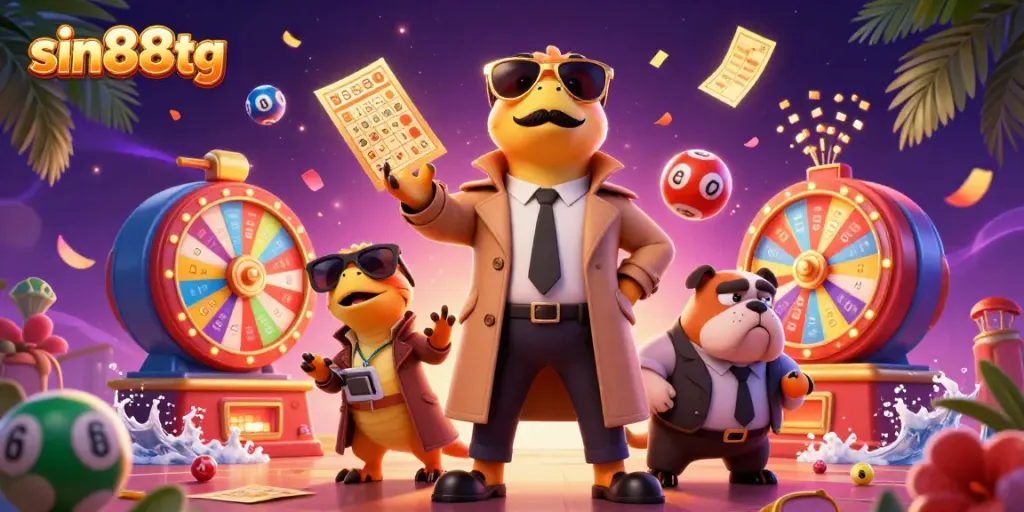 Experience the thrill of online gambling with sin88tg's vibrant casino scene featuring playful raptors!