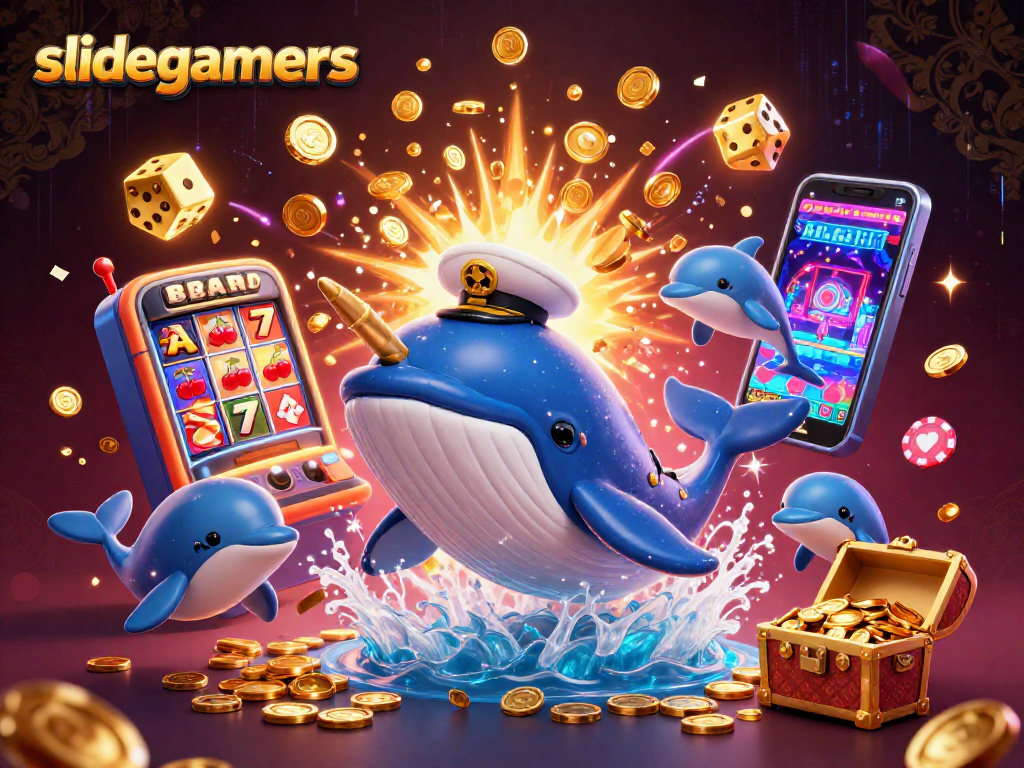 Experience exhilarating thrills with slidegamers, featuring dynamic cartoon sea creatures and casino elements.