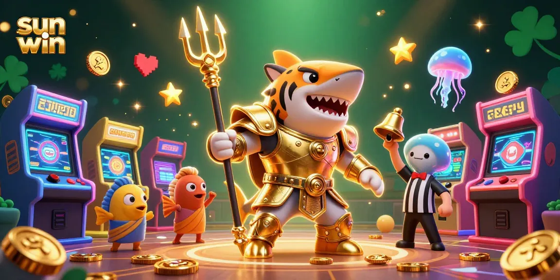 Experience the thrill of sun win gaming with a vibrant undersea casino scene featuring animated characters.