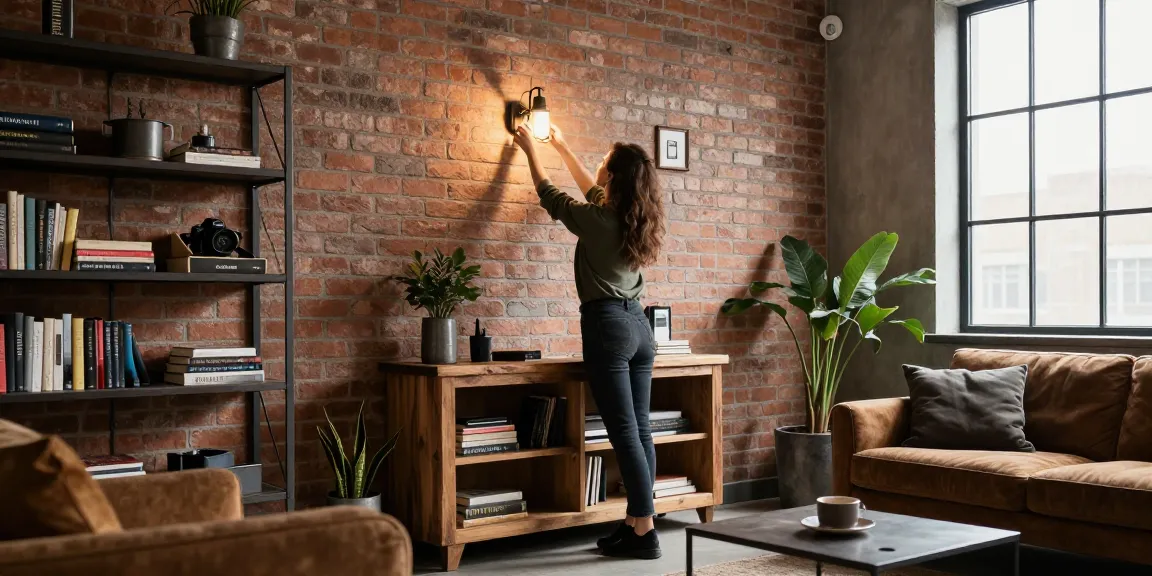 Transforma tu espacio con un aplique pared industrial, mejorando la ambientación de una sala de estar con estilo.