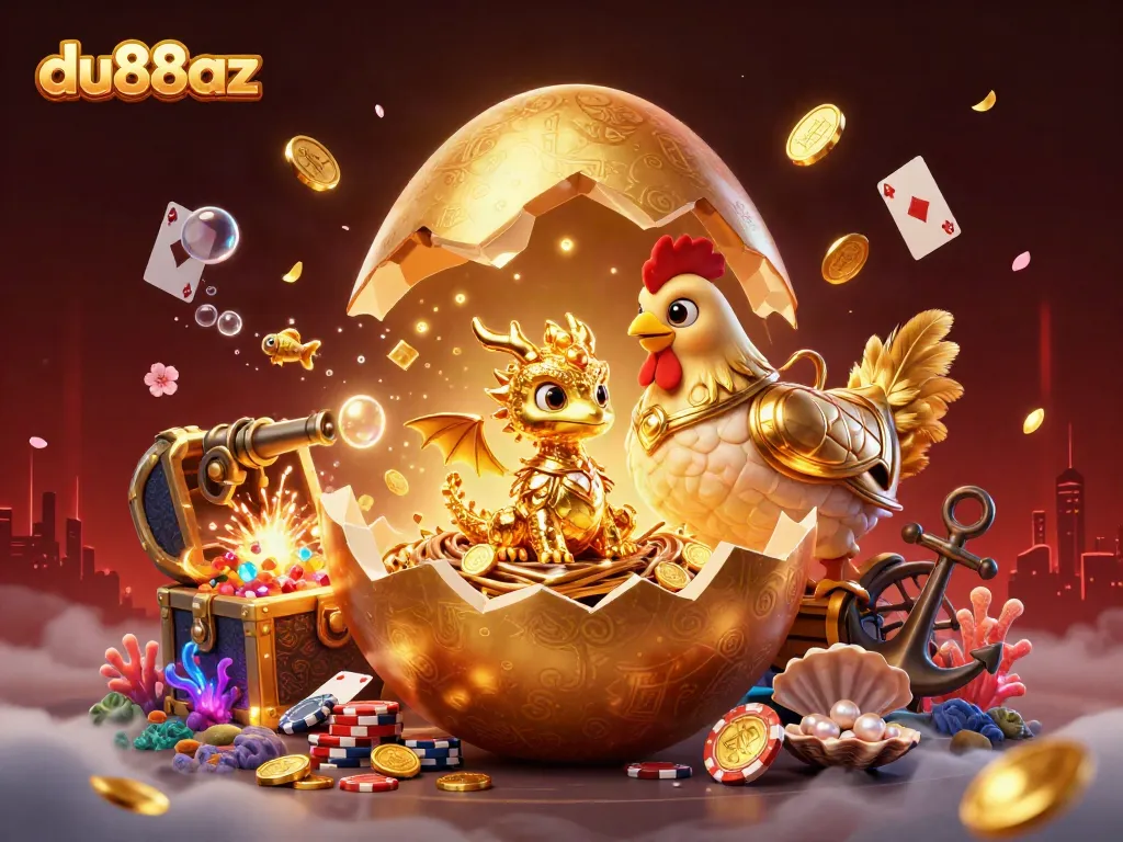Experience thrilling adventures at du88az with golden treasures and vibrant casino elements.