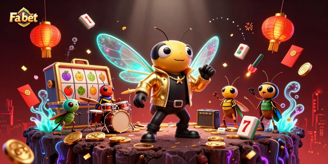 Experience the Fa bet excitement with a vibrant casino scene featuring fantasy rock star characters.