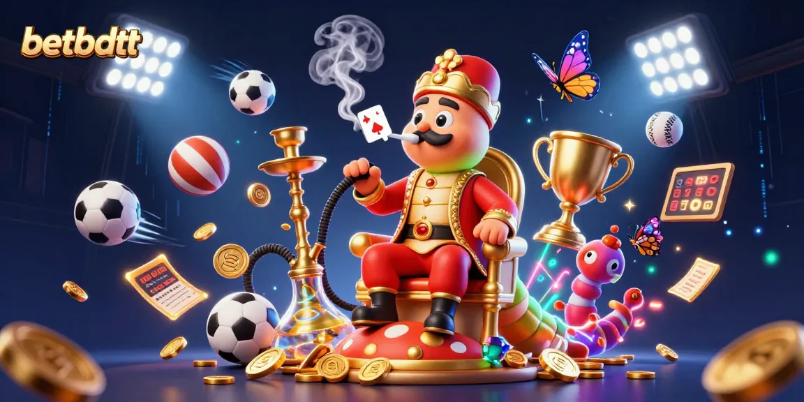 Engage in thrilling betting action with betbdtt's vibrant 3D casino illustration showcasing dynamic sports elements.