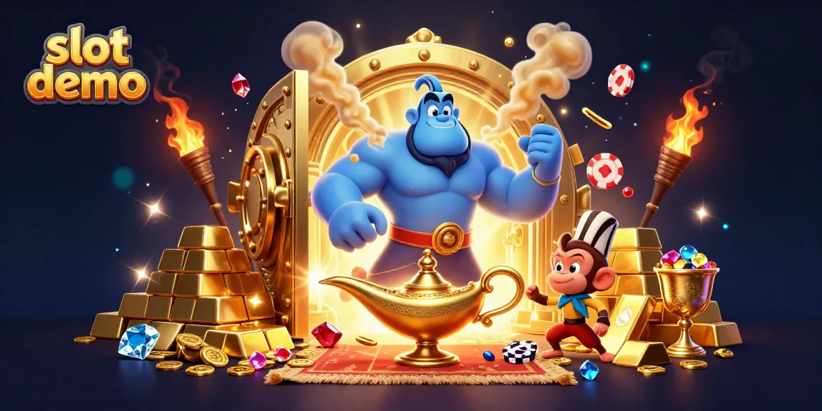 Menangkan slot demo dengan pengalaman visual yang memukau dari genie dan harta karun berkilau di kasino.