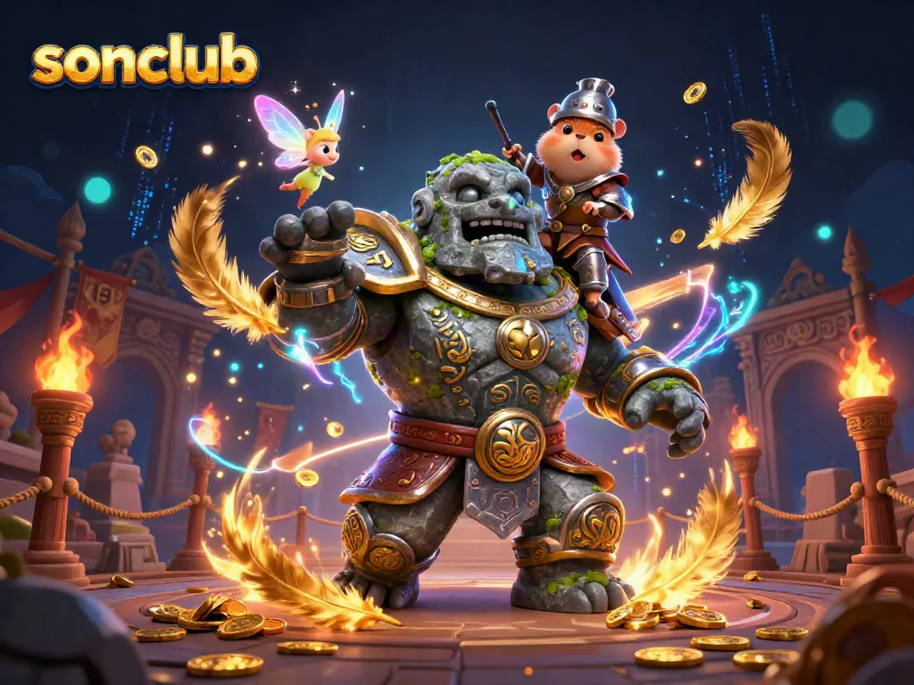 Join the excitement at sonclub with a dynamic scene featuring magical characters and thrilling casino elements.