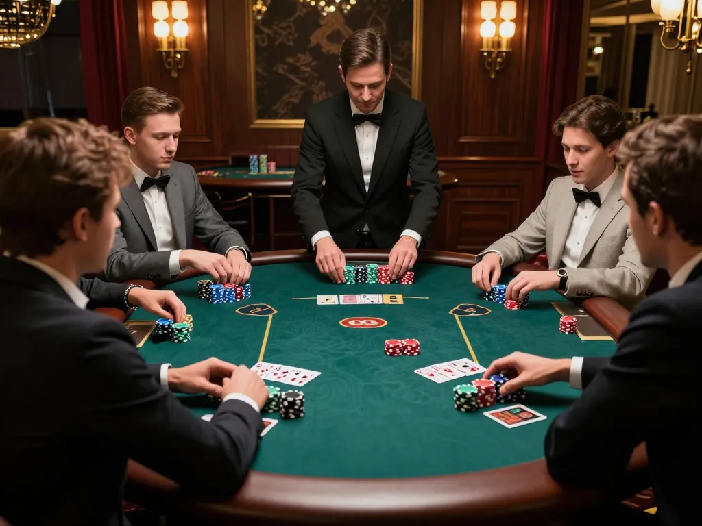 Players enjoying an engaging blackjack game at GG88 casino, highlighting intense gameplay and strategic decisions.