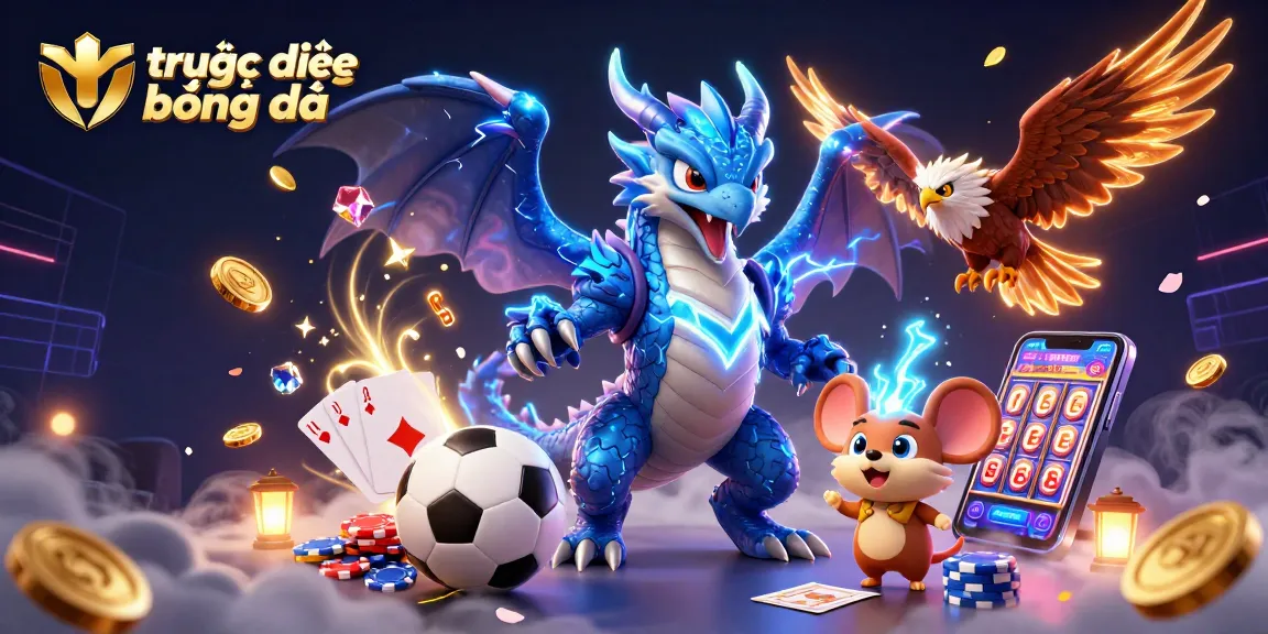 Experience trực tiếp bóng đá action with powerful characters and vibrant casino elements in a dynamic scene.