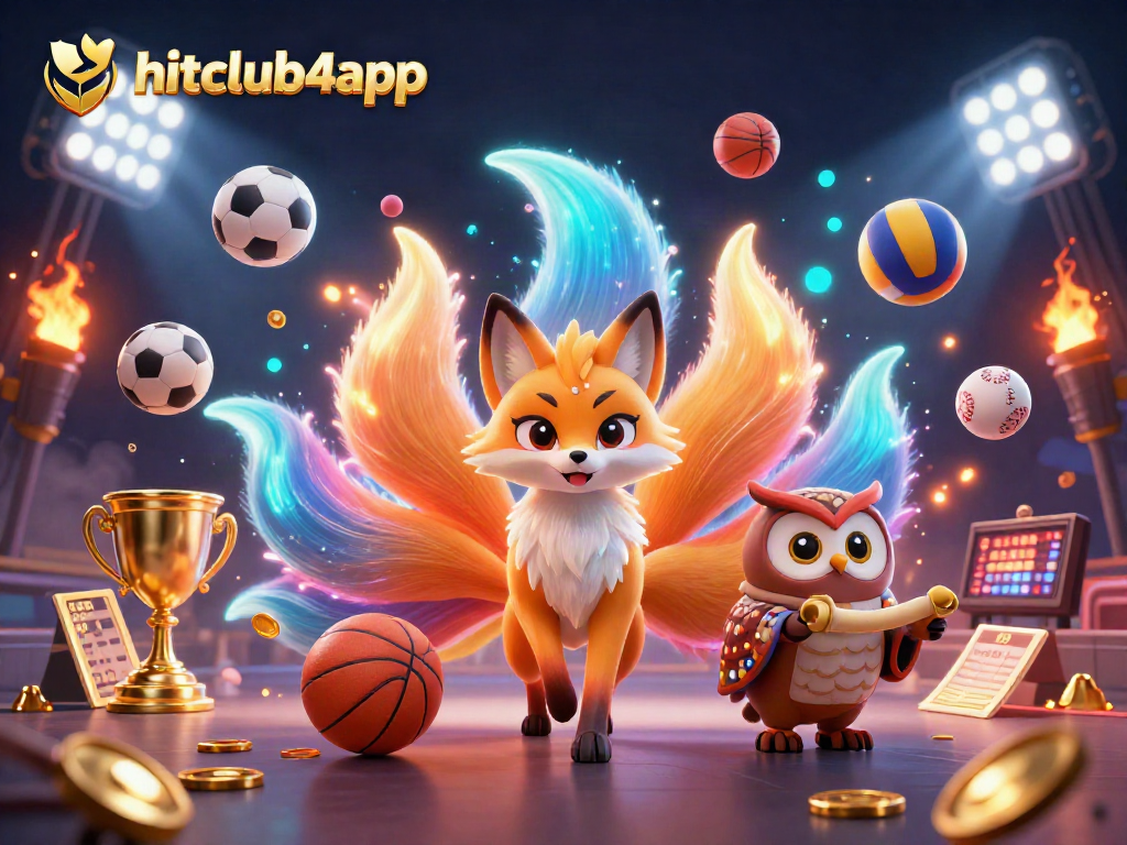Engage in thrilling gameplay with hitclub4app, showcasing colorful spirits and dynamic sports elements.