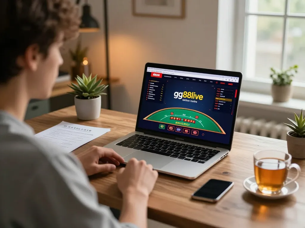 Engaging in the gg88live online casino experience with a live dealer blackjack game.