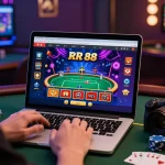 Exciting RR 88 online gaming scene with a player engaging in virtual poker, showcasing the interactive platform vibe.