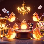 Engage in thrilling games at 99win's vibrant casino, highlighted by glowing glowworms and dynamic gameplay.