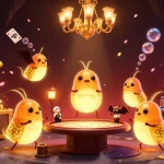 Experience the vibrant world of Debet as glowworms light up a thrilling casino scene.