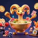 Engage with fabet com ca cuoc in a vibrant 3D casino scene filled with dynamic characters and crypto elements.