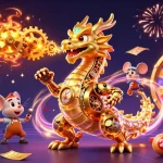 Phtaya showcases a golden dragon and vibrant lottery elements in an engaging online casino scene.