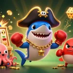 Experience the thrill of LLwin casino with a dynamic 3D cartoon scene filled with exciting gambling elements.