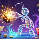 Experience thrilling gameplay with lode88 as the galactic samurai mantis shrimp bursts through an asteroid!