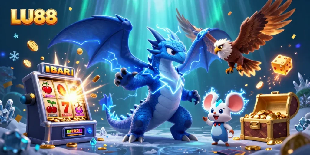 LU88 offers thrilling gameplay with a mid-air jackpot explosion and vivid 3D characters.